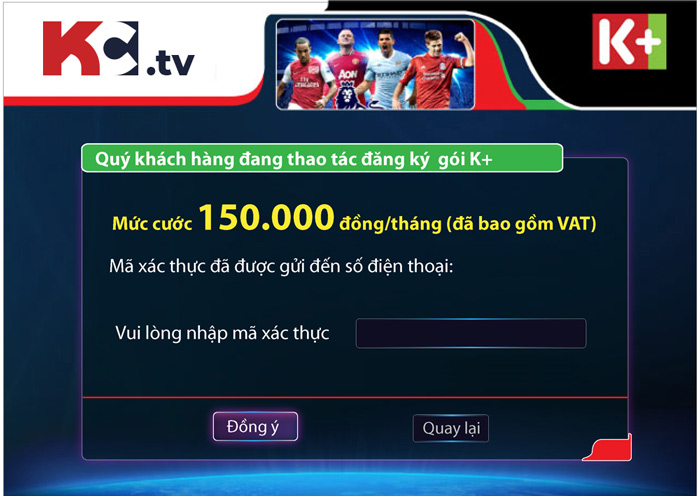 Giá cả các gói dịch vụ của K+